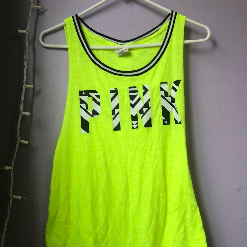 Neon green work-out tank top